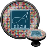 Retro Squares Cabinet Knob (Black) (Personalized)