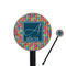 Retro Squares 5.5" Round Plastic Stir Sticks - Black - Single Sided (Personalized)