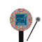 Retro Squares 7" Round Plastic Stir Sticks - Black - Single Sided (Personalized)