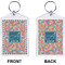 Retro Squares Bling Keychain (Front + Back)