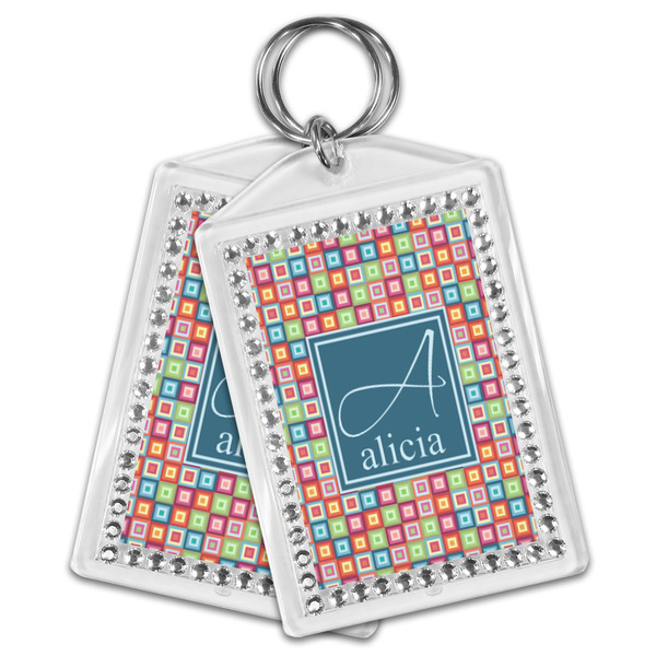 Retro Squares Bling Keychain - MAIN