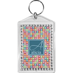 Retro Squares Bling Keychain (Personalized)