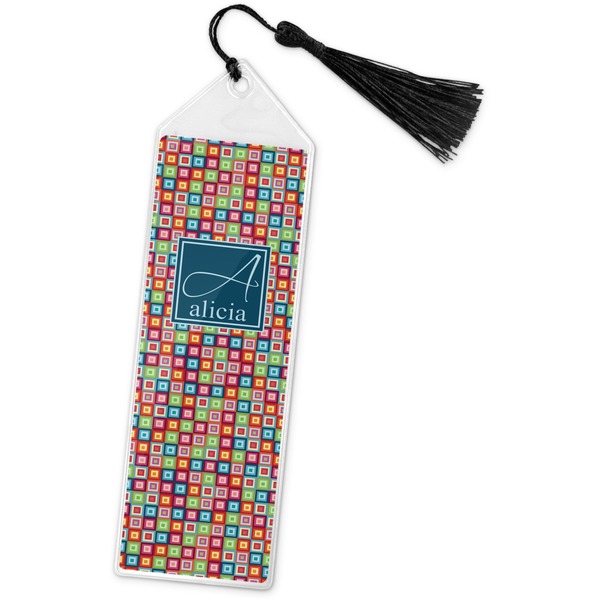 Custom Retro Squares Book Mark w/Tassel (Personalized)