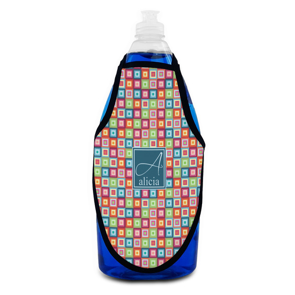 Retro Squares Bottle Apron - Soap - FRONT