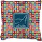 Retro Squares Faux-Linen Throw Pillow 20" (Personalized)