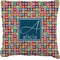 Retro Squares Faux-Linen Throw Pillow 26" (Personalized)