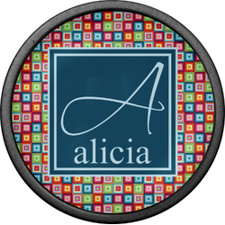 Retro Squares Cabinet Knob (Black) (Personalized)