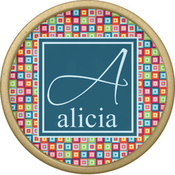 Retro Squares Cabinet Knob - Gold (Personalized)