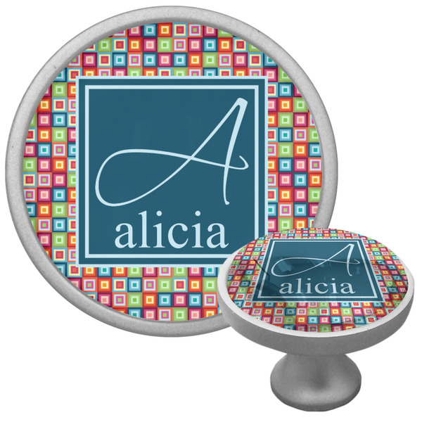 Custom Retro Squares Cabinet Knob (Personalized)