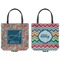 Retro Squares Canvas Tote - Front and Back