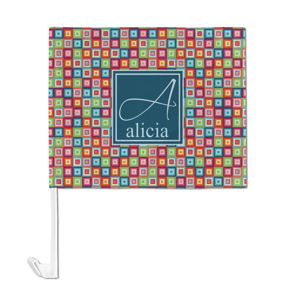 Retro Squares Car Flag - Large - FRONT