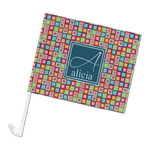 Retro Squares Car Flag - Large (Personalized)