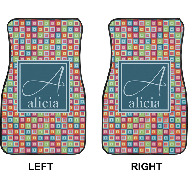 Retro Squares Car Mat Front - Approval