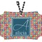 Retro Squares Rear View Mirror Ornament (Personalized)