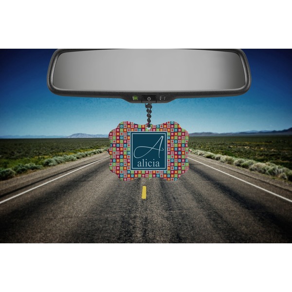 Retro Squares Car Ornament (Road)