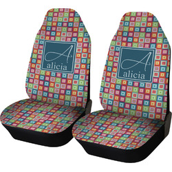 Retro Squares Car Seat Covers (Set of Two) (Personalized)