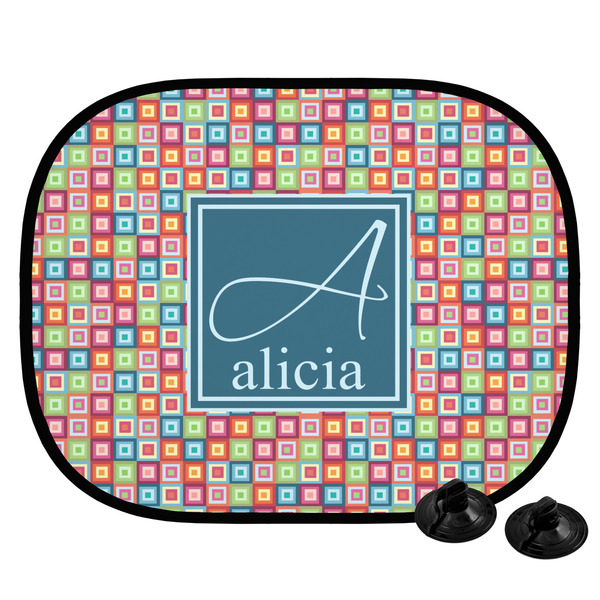 Custom Retro Squares Car Side Window Sun Shade (Personalized)