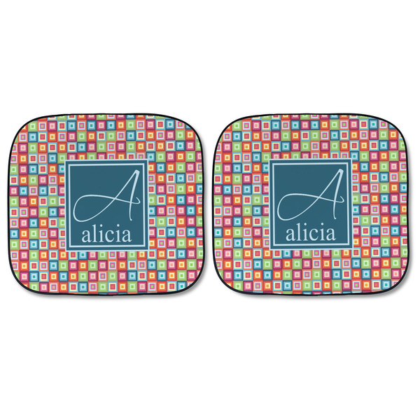 Retro Squares Car Sun Shades - FRONT