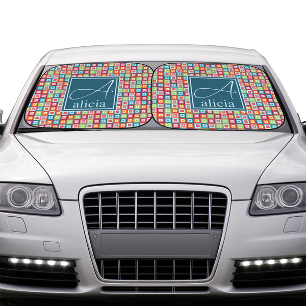 Retro Squares Car Sun Shades - IN CONTEXT