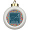 Retro Squares Ceramic Ball Ornament (Personalized)