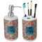 Retro Squares Ceramic Bathroom Accessories Set (Personalized)