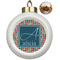 Retro Squares Ceramic Ball Ornaments - Poinsettia Garland (Personalized)