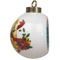 Retro Squares Ceramic Christmas Ornament - Poinsettias (Side View)