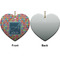 Retro Squares Ceramic Flat Ornament - Heart Front & Back (APPROVAL)