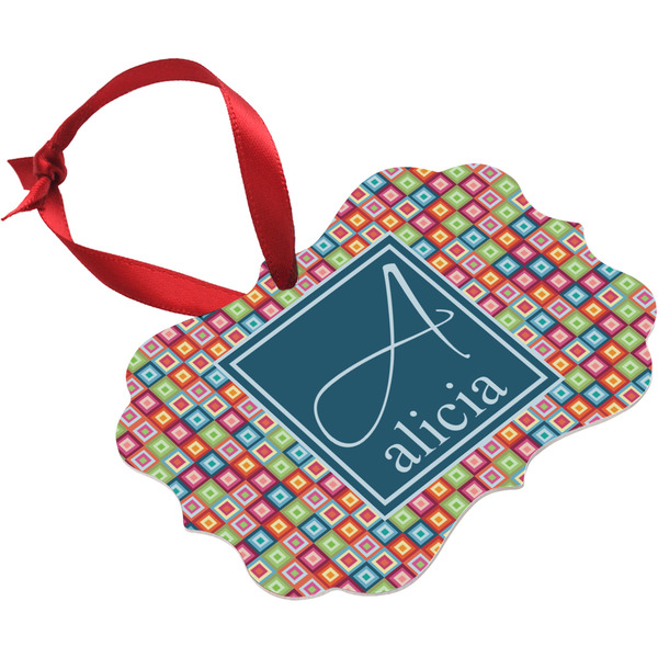 Retro Squares Christmas Ornament