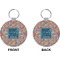 Retro Squares Circle Keychain (Front + Back)