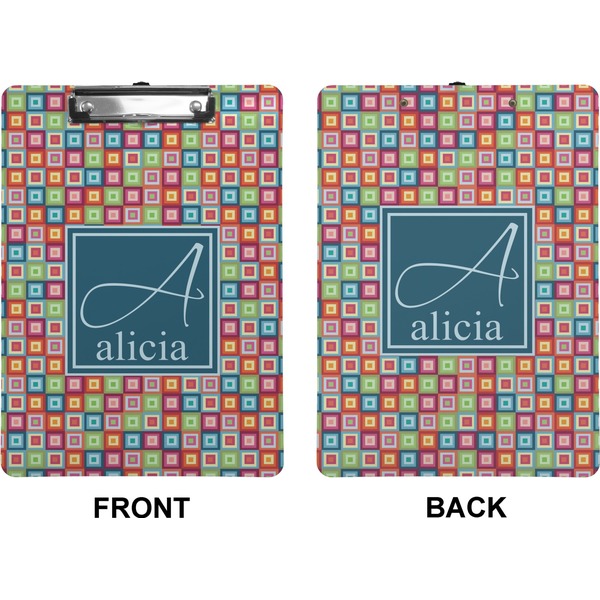 Retro Squares Clipboard (Letter) (Front + Back)
