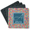 Retro Squares Square Rubber Backed Coasters - Set of 4 (Personalized)