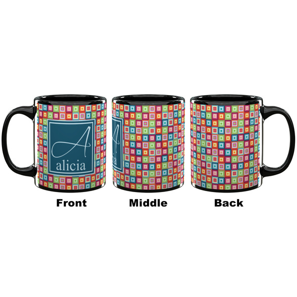 Retro Squares Coffee Mug - 11 oz - Black APPROVAL