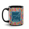 Retro Squares Coffee Mug - 11 oz - Black