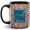 Retro Squares 11 Oz Coffee Mug - Black (Personalized)