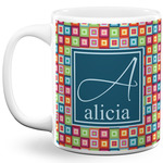 Retro Squares 11 Oz Coffee Mug - White (Personalized)