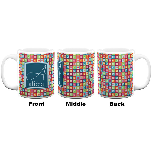 Retro Squares Coffee Mug - 11 oz - White APPROVAL
