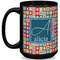 Retro Squares Coffee Mug - 15 oz - Black Full