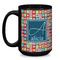 Retro Squares Coffee Mug - 15 oz - Black