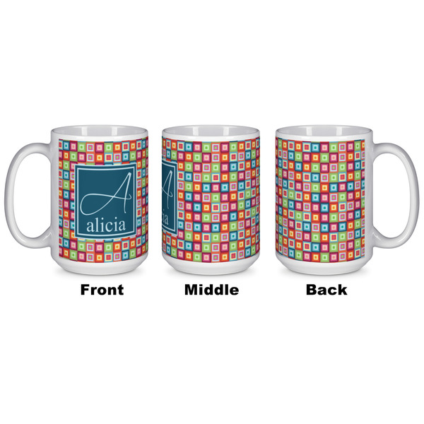 Retro Squares Coffee Mug - 15 oz - White APPROVAL