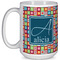 Retro Squares 15 Oz Coffee Mug - White (Personalized)