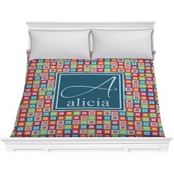 Retro Squares Comforter - King (Personalized)
