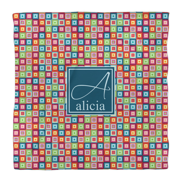 Retro Squares Comforter - Queen - Front