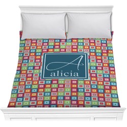 Retro Squares Comforter - Full / Queen (Personalized)