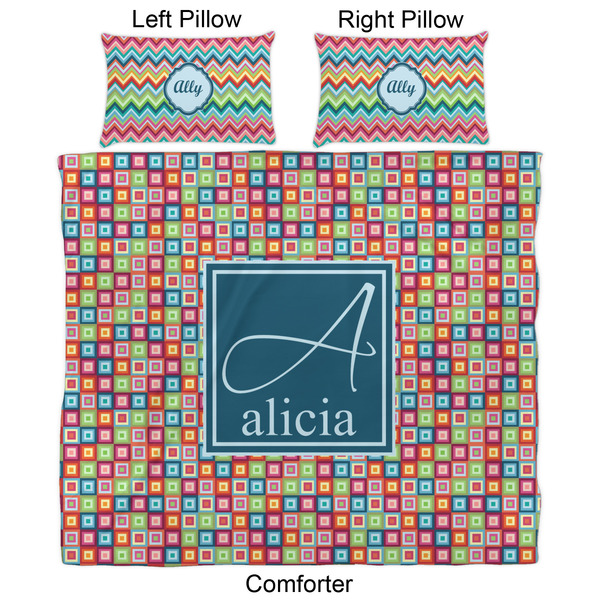 Retro Squares Comforter Set - King - Approval