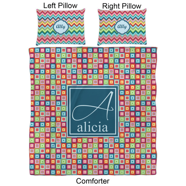 Retro Squares Comforter Set - Queen - Approval