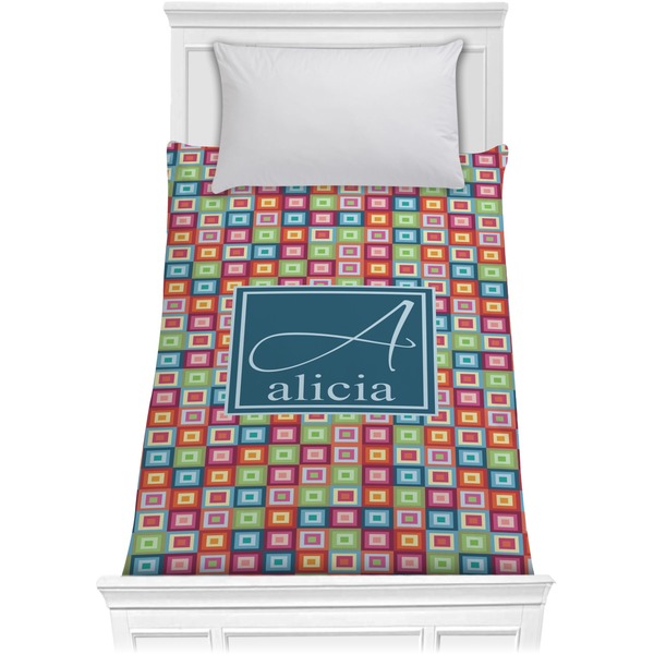 Custom Retro Squares Comforter - Twin (Personalized)