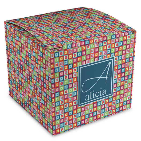 Custom Retro Squares Cube Favor Gift Boxes (Personalized)