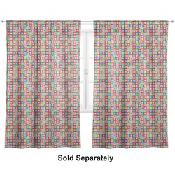 Retro Squares Curtain Panel - Custom Size