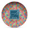Retro Squares Microwave Safe Plastic Plate - Composite Polymer (Personalized)